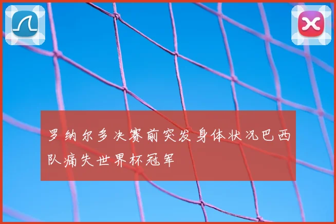 罗纳尔多决赛前突发身体状况巴西队痛失世界杯冠军